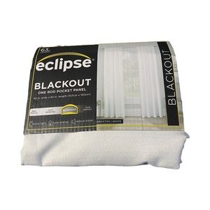 Eclipse Noise Reducing Window Light Blackout Curtain Panel White 42" x 63"
